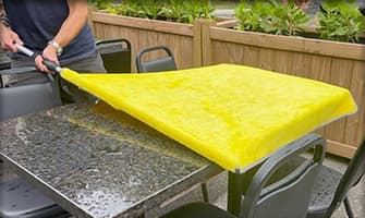 Drying table outside
